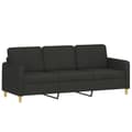 Miniatyrbillede 4 af 11: vidaXL sofasæt 4 dele med puder stof sort