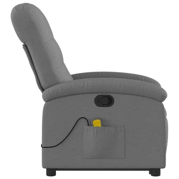 vidaXL Massagefåtölj med uppresningshjälp mörkgrå tyg
