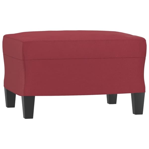vidaXL Fåtölj med fotpall vinröd 60 cm Konstläder