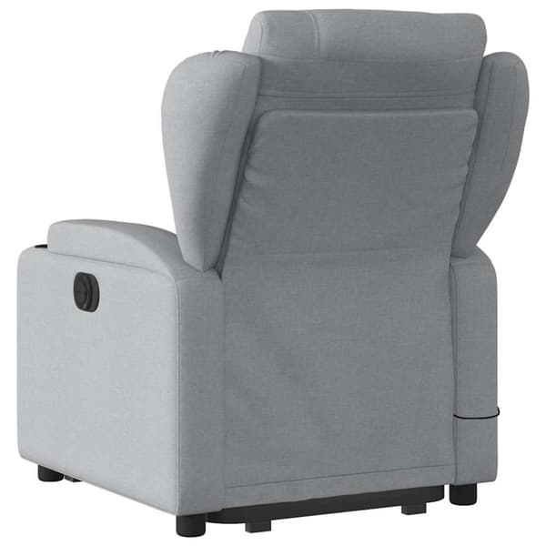 vidaXL Massagefåtölj med uppresningshjälp ljusgrå tyg