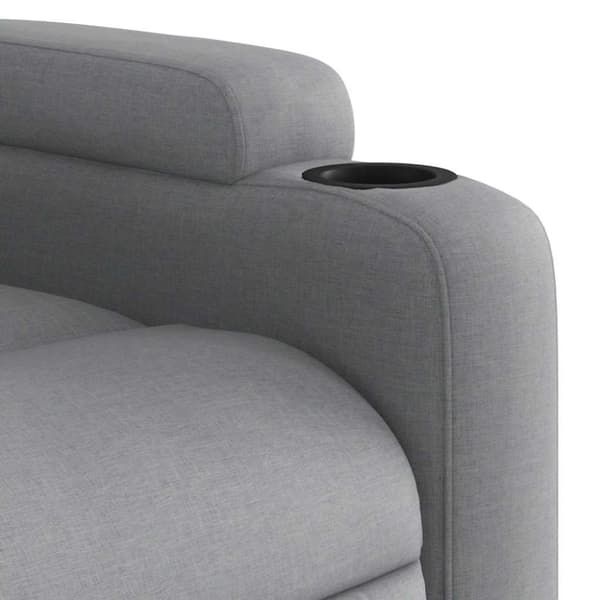 vidaXL Massagefåtölj med uppresningshjälp ljusgrå tyg