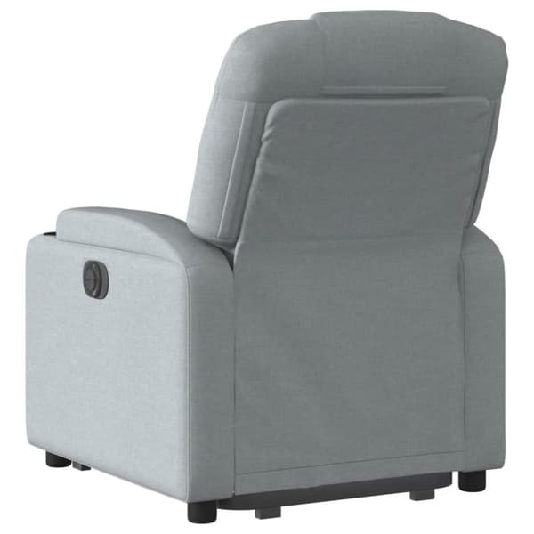 vidaXL Elektrisk reclinerfåtölj med uppresningshjälp ljusgrå tyg