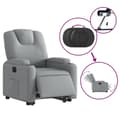 Miniatyrbild 4 av 11: vidaXL Elektrisk reclinerfåtölj med uppresningshjälp ljusgrå tyg