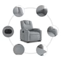 Miniatyrbild 6 av 11: vidaXL Elektrisk reclinerfåtölj med uppresningshjälp ljusgrå tyg