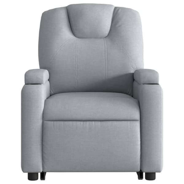 vidaXL Elektrisk reclinerfåtölj med uppresningshjälp ljusgrå tyg