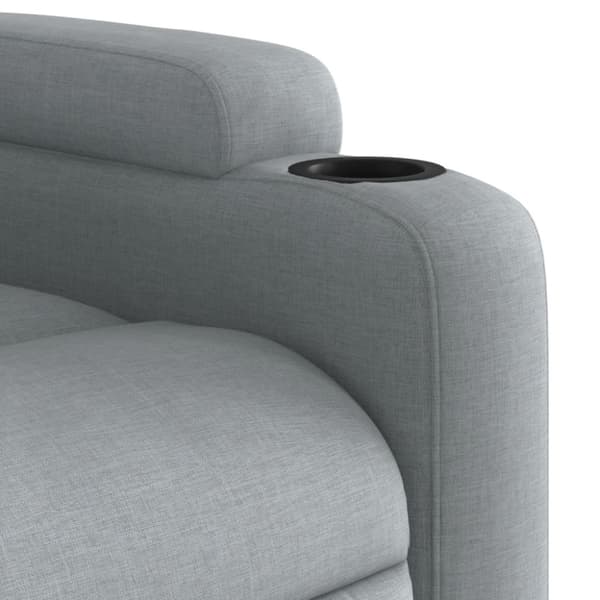 vidaXL Elektrisk reclinerfåtölj med uppresningshjälp ljusgrå tyg