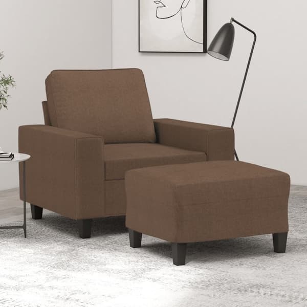 vidaXL sofastol med fodskammel 60 cm stof Brun