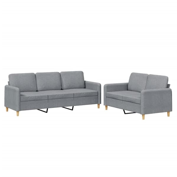 vidaXL sofasæt 2 dele med hynder stof lysegrå