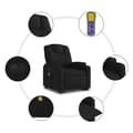 Miniatyrbild 6 av 9: vidaXL Elektrisk massagefåtölj med uppresningshjälp svart tyg