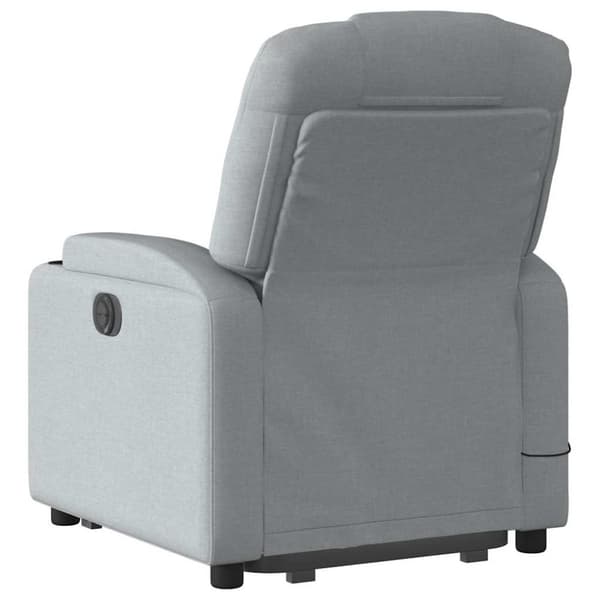 vidaXL Elektrisk massagefåtölj med uppresningshjälp ljusgrå tyg