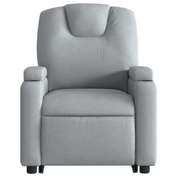 vidaXL Elektrisk massagefåtölj med uppresningshjälp ljusgrå tyg