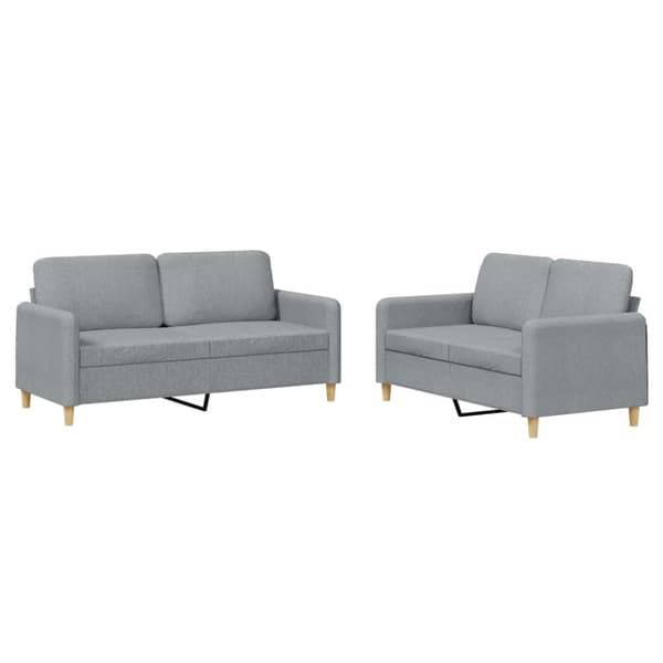 vidaXL sofasæt 2 dele med hynder stof lysegrå