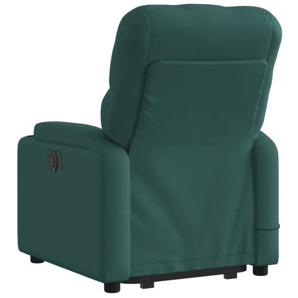 vidaXL Massagefåtölj med uppresningshjälp mörkgrön tyg