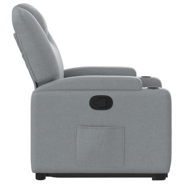 vidaXL Reclinerfåtölj med uppresningshjälp ljusgrå tyg