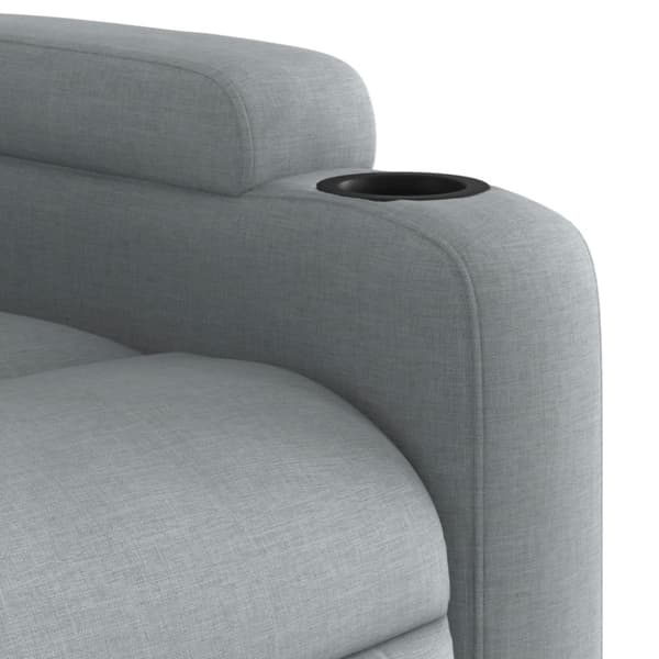 vidaXL Reclinerfåtölj med uppresningshjälp ljusgrå tyg