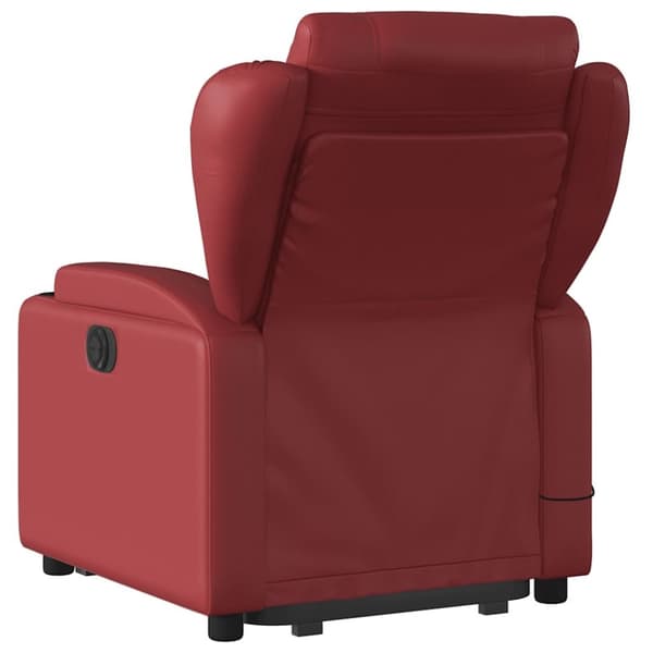 vidaXL Massagefåtölj med uppresningshjälp vinröd konstläder