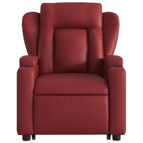 vidaXL Massagefåtölj med uppresningshjälp vinröd konstläder