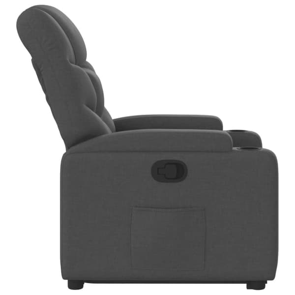 vidaXL Reclinerfåtölj med uppresningshjälp mörkgrå tyg