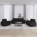 Miniatyrbillede 8 af 8: vidaXL sofasæt 3 dele stof sort