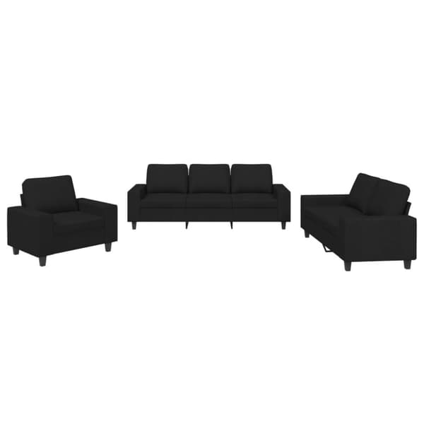 vidaXL sofasæt 3 dele stof sort