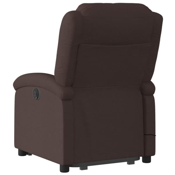 vidaXL Massagefåtölj med uppresningshjälp mörkbrun tyg
