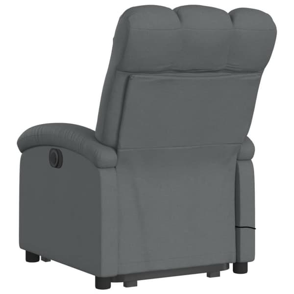 vidaXL Elektrisk massagefåtölj med uppresningshjälp mörkgrå tyg