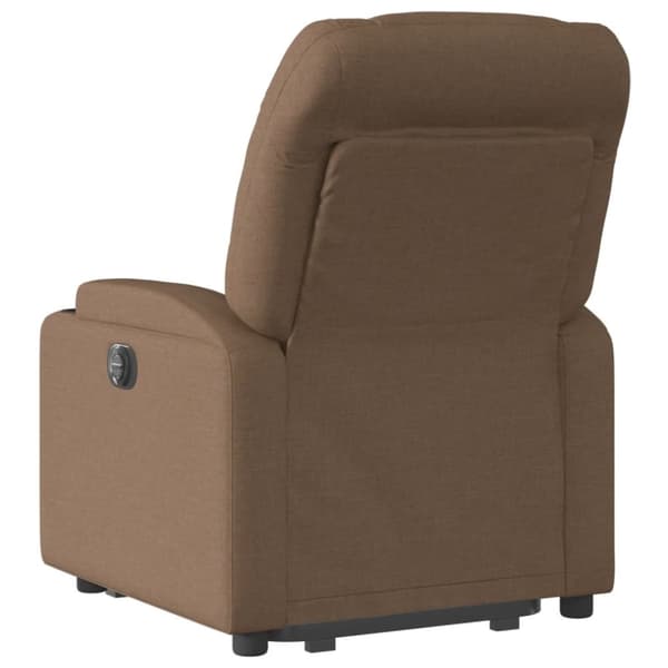 vidaXL Elektrisk reclinerfåtölj med uppresningshjälp brun tyg