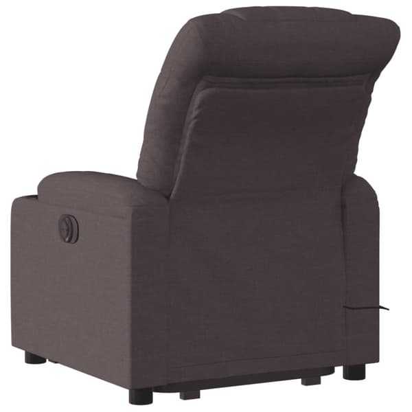 vidaXL Elektrisk massagefåtölj med uppresningshjälp mörkbrun tyg