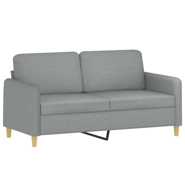 vidaXL Soffgrupp med kuddar 2 delar ljusgrå tyg