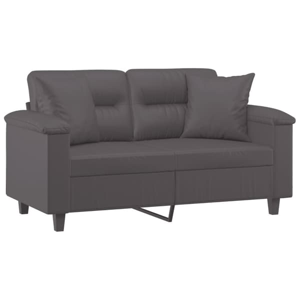 vidaXL 2-personers sofa med pyntepuder 120 cm kunstlæder grå