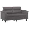 Miniatyrbillede 4 af 8: vidaXL 2-personers sofa med pyntepuder 120 cm kunstlæder grå