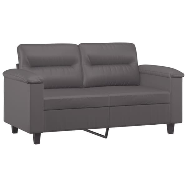 vidaXL 2-personers sofa med pyntepuder 120 cm kunstlæder grå
