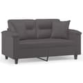 Miniatyrbillede 2 af 8: vidaXL 2-personers sofa med pyntepuder 120 cm kunstlæder grå