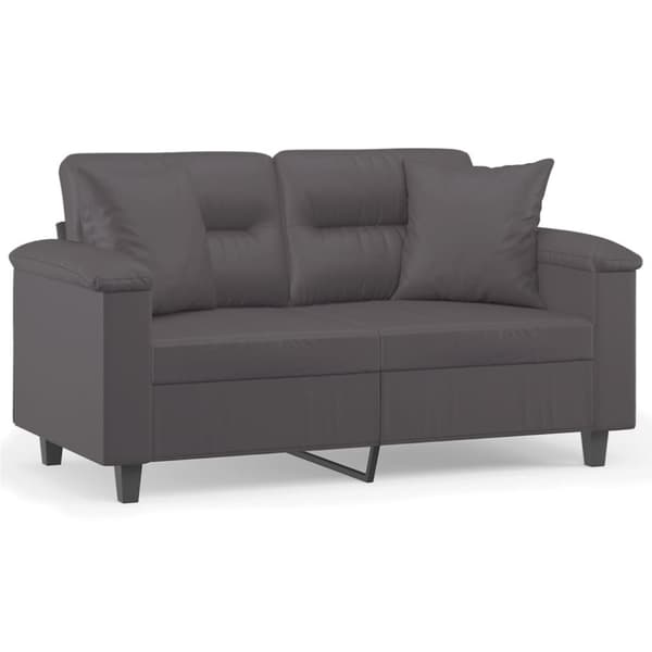 vidaXL 2-personers sofa med pyntepuder 120 cm kunstlæder grå