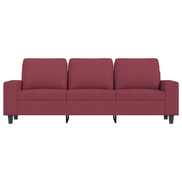 vidaXL 3-personers sofa med fodskammel 180 cm stof Vinrød