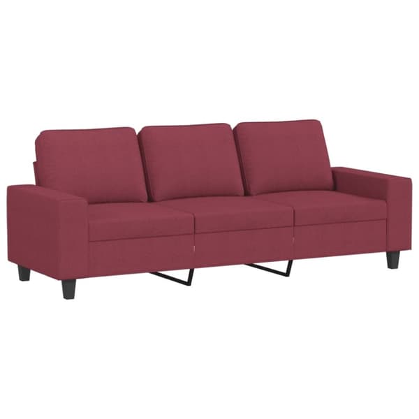 vidaXL 3-personers sofa med fodskammel 180 cm stof Vinrød