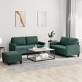 Miniatyrbillede 9 af 9: vidaXL sofasæt 3 dele med hynder velour mørkegrøn
