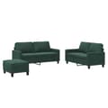 Miniatyrbillede 1 af 9: vidaXL sofasæt 3 dele med hynder velour mørkegrøn