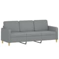 Miniatyrbillede 3 af 10: vidaXL sofasæt 3 dele med puder stof lysegrå