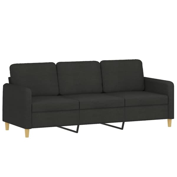 vidaXL sofasæt 3 dele med hynder stof sort