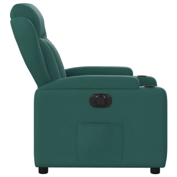 vidaXL Elektrisk reclinerfåtölj mörkgrön tyg