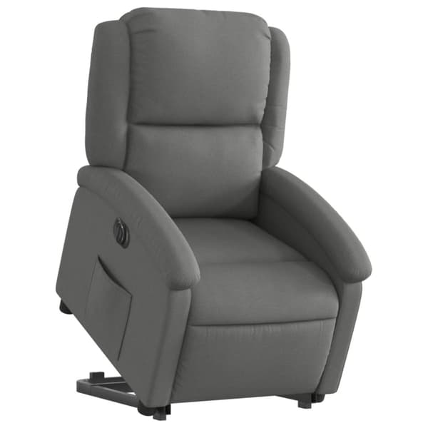 vidaXL Elektrisk reclinerfåtölj med uppresningshjälp mörkgrå tyg
