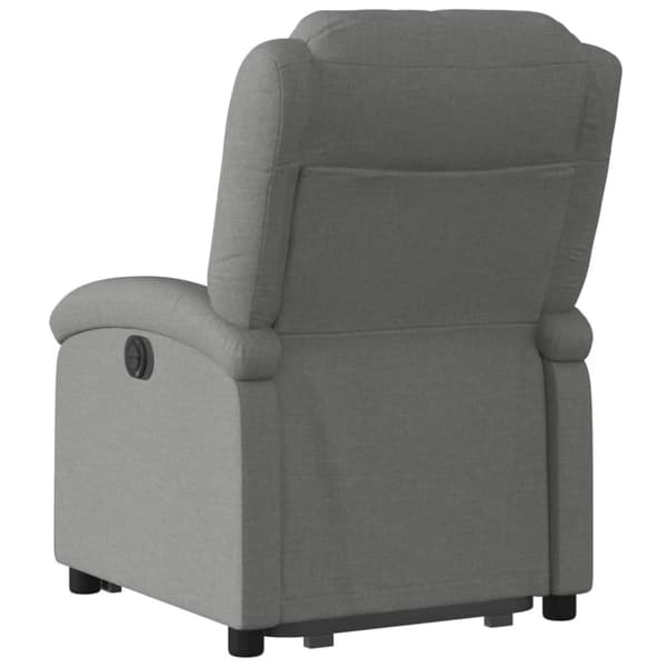 vidaXL Elektrisk reclinerfåtölj med uppresningshjälp mörkgrå tyg