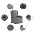 Miniatyrbild 8 av 11: vidaXL Elektrisk reclinerfåtölj med uppresningshjälp mörkgrå tyg