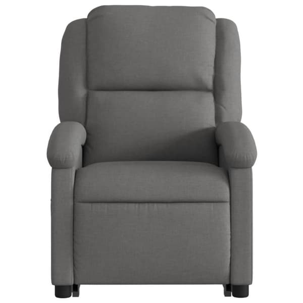 vidaXL Elektrisk reclinerfåtölj med uppresningshjälp mörkgrå tyg