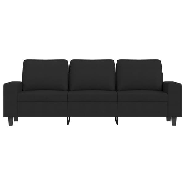 vidaXL 3-sitssoffa med fotpall Svart 180 cm tyg