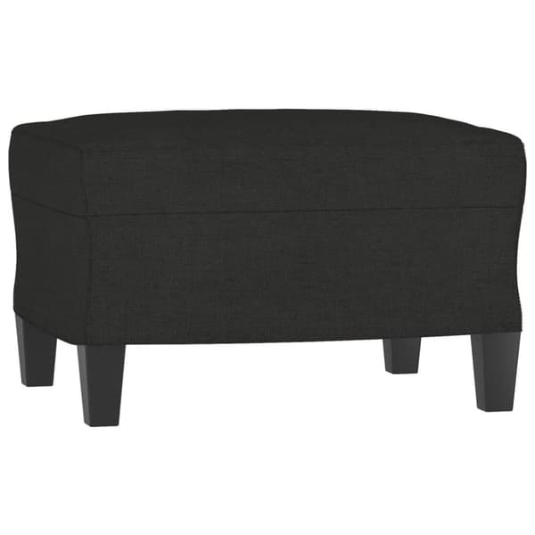 vidaXL 3-sitssoffa med fotpall Svart 180 cm tyg