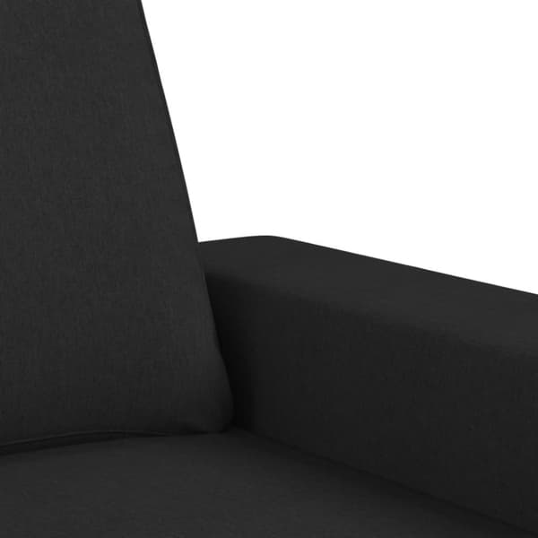 vidaXL 3-sitssoffa med fotpall Svart 180 cm tyg