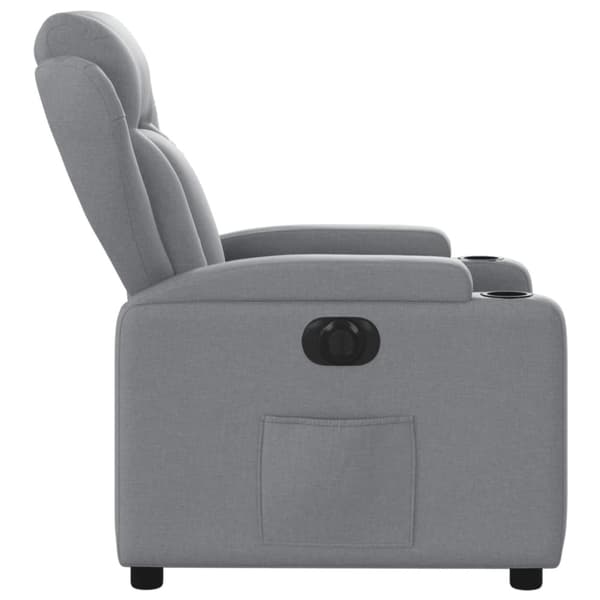 vidaXL Elektrisk reclinerfåtölj ljusgrå tyg