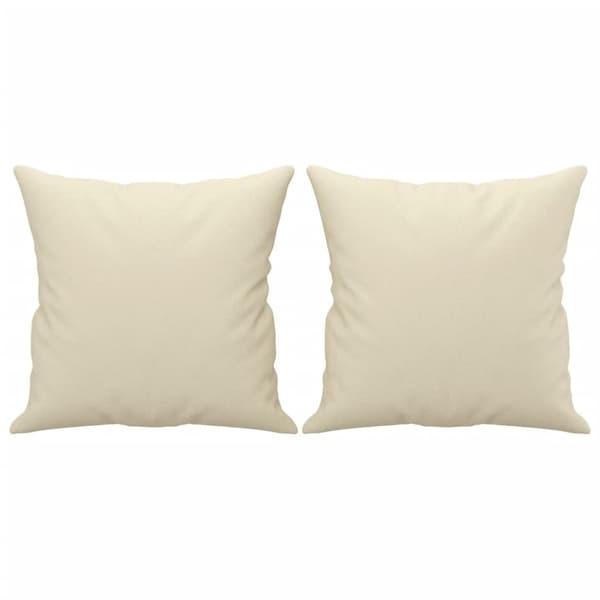 vidaXL 2-sits soffa med prydnadskuddar gräddvit 120 cm konstläder
